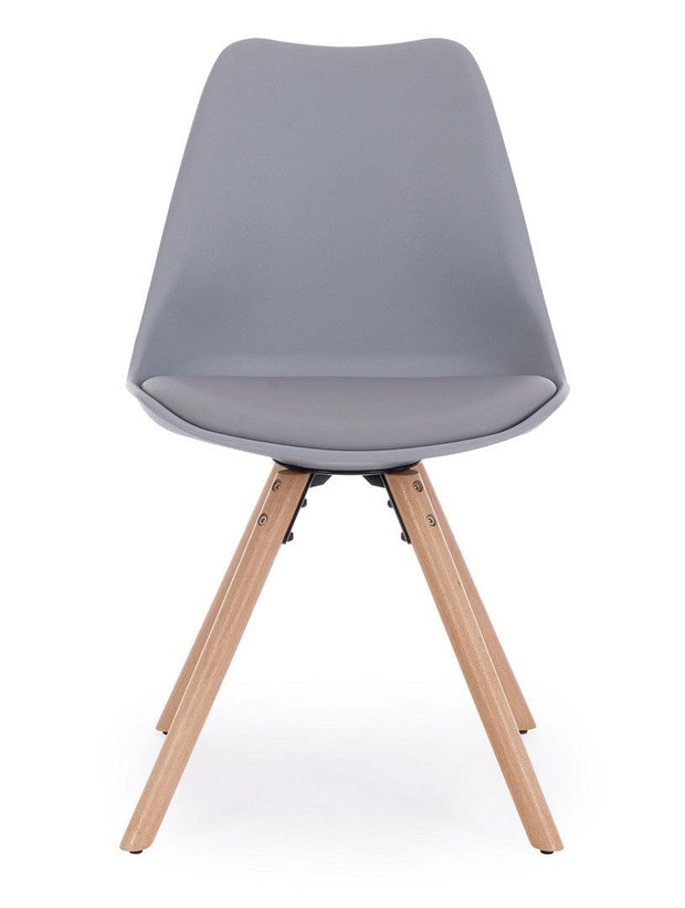 Set di 4 sedie da pranzo in ecopelle New Trend Grigio (2)