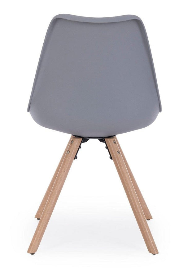 Bizzotto Set di 4 sedie da pranzo in ecopelle New Trend Grigio