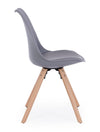 Bizzotto Set di 4 sedie da pranzo in ecopelle New Trend Grigio