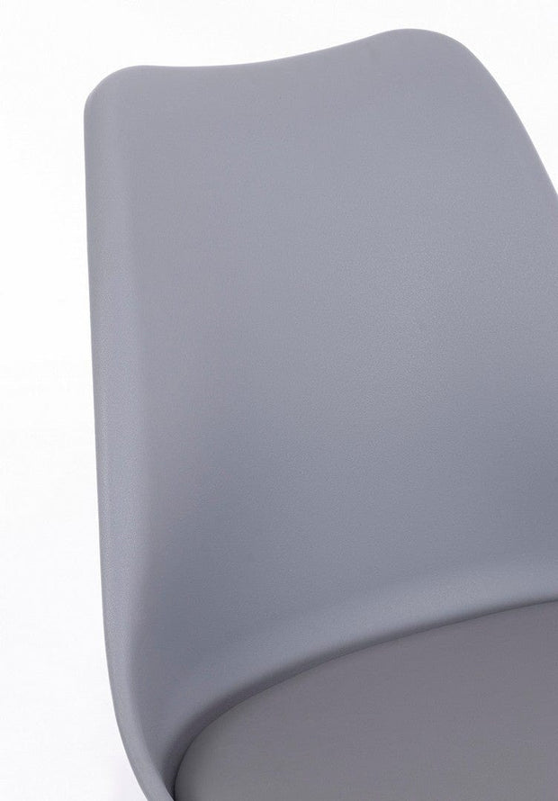 Bizzotto Set di 4 sedie da pranzo in ecopelle New Trend Grigio