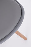 Bizzotto Set di 4 sedie da pranzo in ecopelle New Trend Grigio