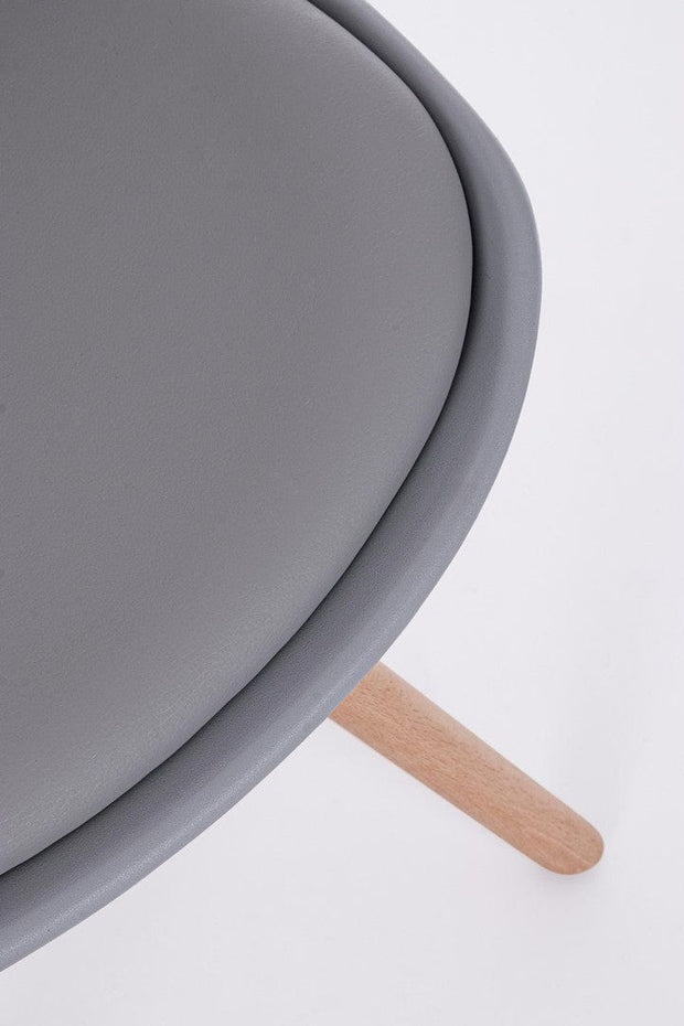 Bizzotto Set di 4 sedie da pranzo in ecopelle New Trend Grigio