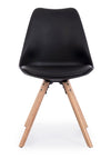 Set di 4 sedie da pranzo in ecopelle New Trend Nero (2)