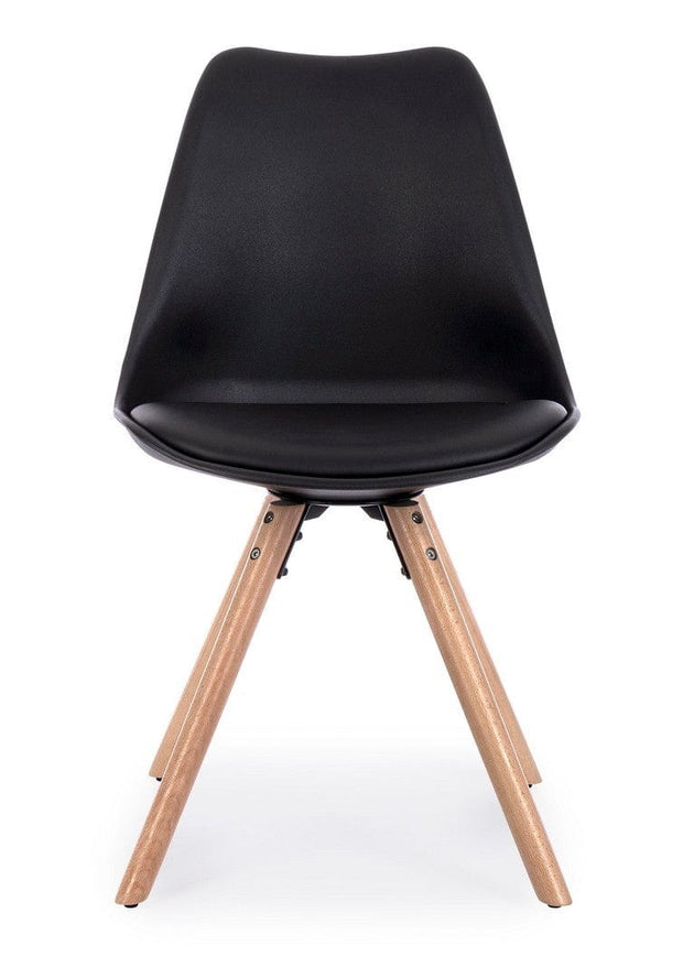Set di 4 sedie da pranzo in ecopelle New Trend Nero (2)