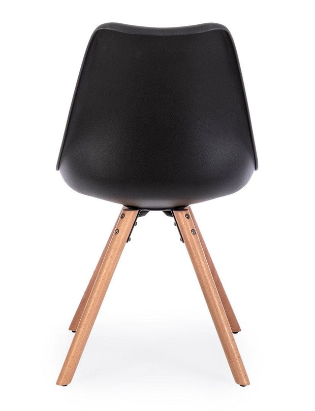 Set di 4 sedie da pranzo in ecopelle New Trend Nero (3)