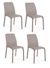 Set di 4 sedie da pranzo in ecopelle Pathos Cappuccino