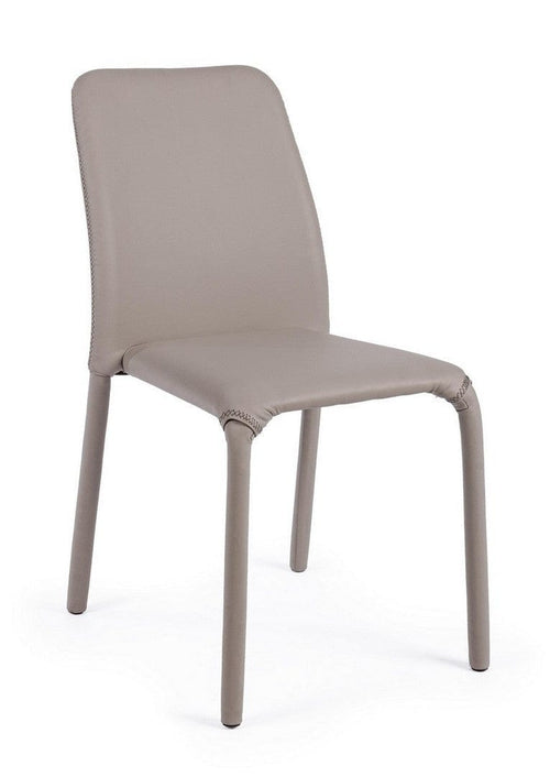 Set di 4 sedie da pranzo in ecopelle Pathos Cappuccino (1)