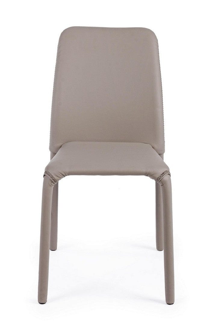 Set di 4 sedie da pranzo in ecopelle Pathos Cappuccino (2)