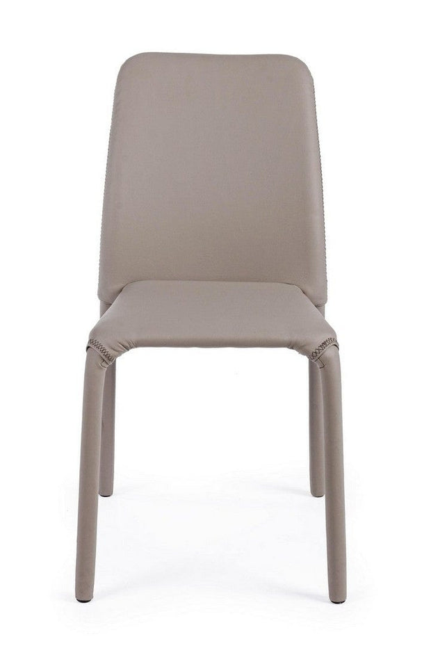 Set di 4 sedie da pranzo in ecopelle Pathos Cappuccino (2)