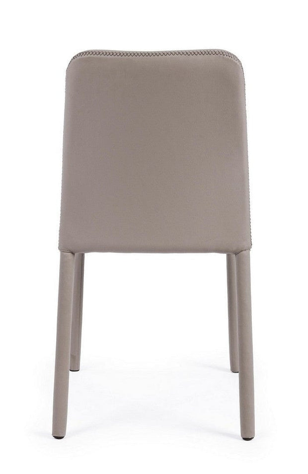 Set di 4 sedie da pranzo in ecopelle Pathos Cappuccino (3)