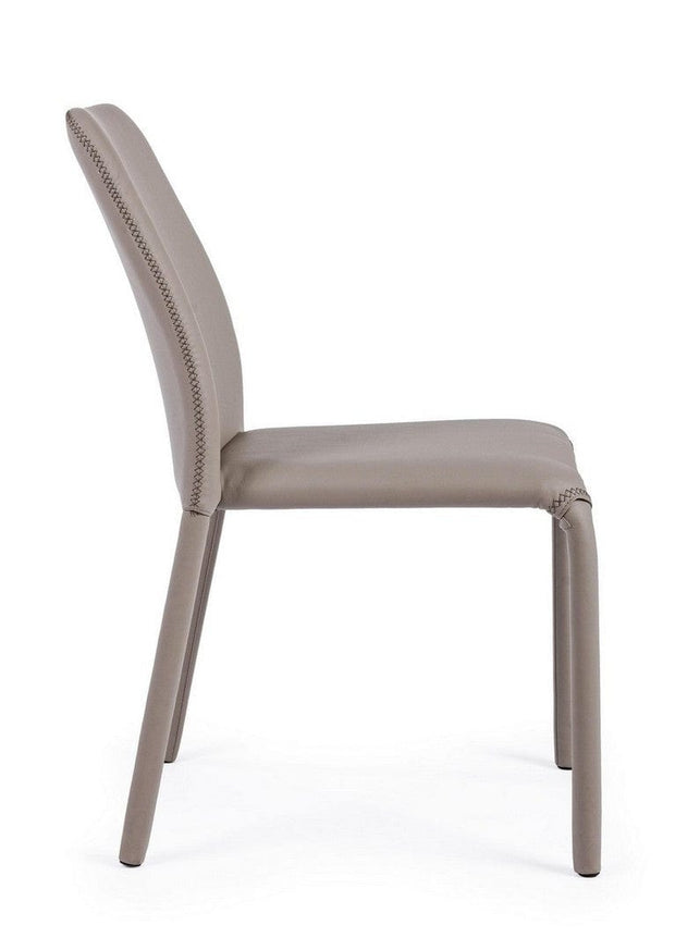 Set di 4 sedie da pranzo in ecopelle Pathos Cappuccino (4)