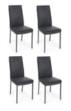 Set di 4 sedie da pranzo in ecopelle Sofie Antracite