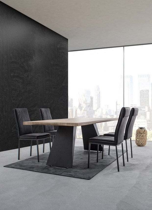 Set di 4 sedie da pranzo in ecopelle Sofie Antracite (4)