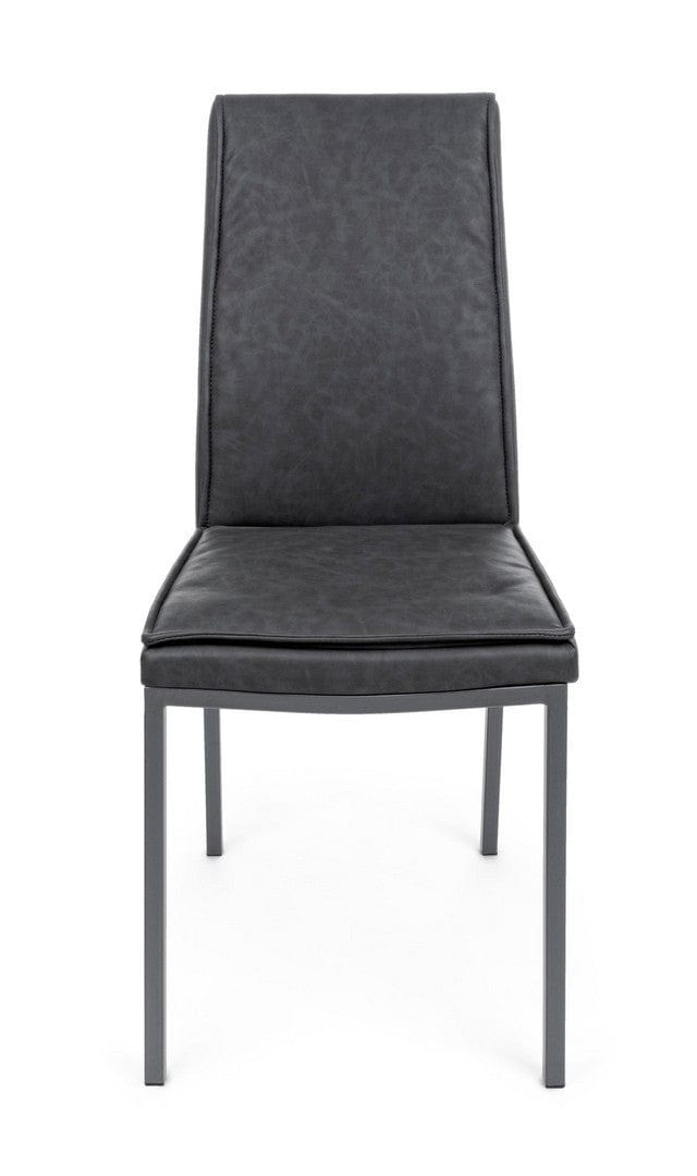 Set di 4 sedie da pranzo in ecopelle Sofie Antracite (7)