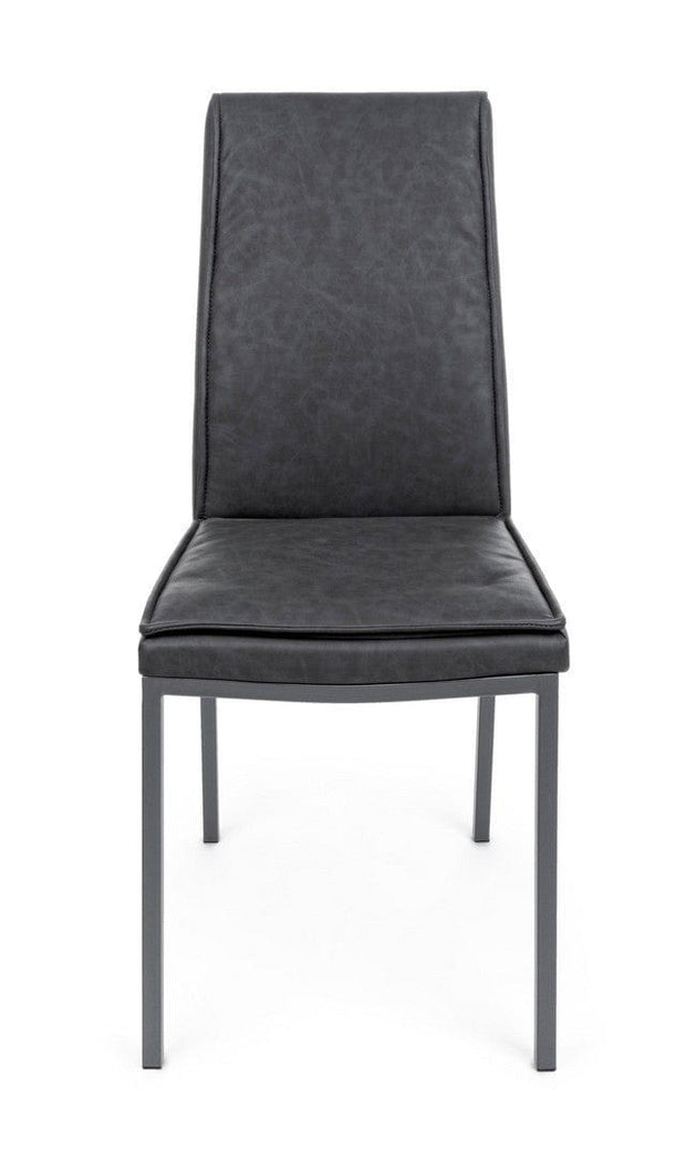Set di 4 sedie da pranzo in ecopelle Sofie Antracite (7)