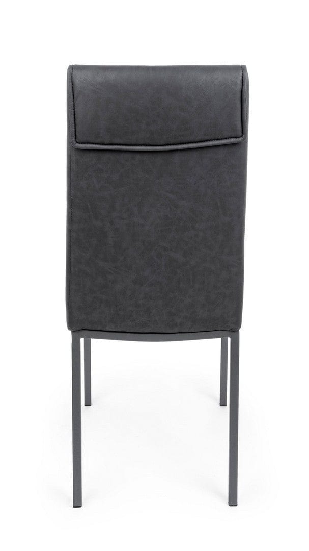 Set di 4 sedie da pranzo in ecopelle Sofie Antracite (8)