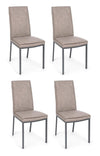 Set di 4 sedie da pranzo in ecopelle Sofie Cappuccino