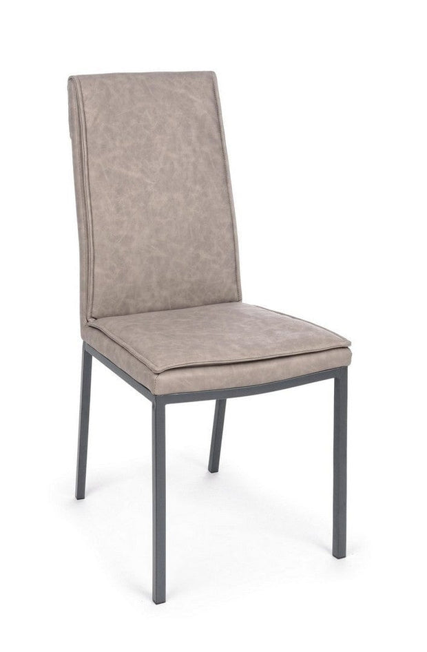 Set di 4 sedie da pranzo in ecopelle Sofie Cappuccino (3)
