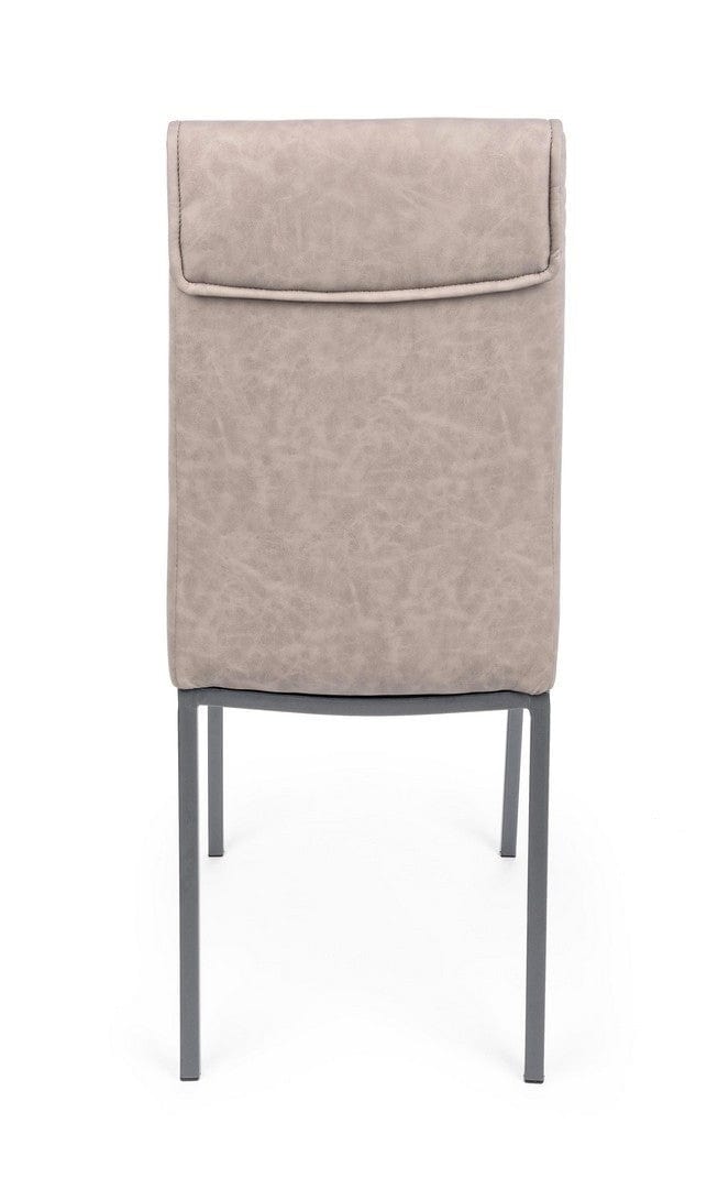 Set di 4 sedie da pranzo in ecopelle Sofie Cappuccino (5)