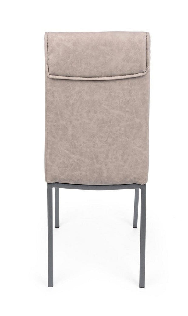 Set di 4 sedie da pranzo in ecopelle Sofie Cappuccino (5)