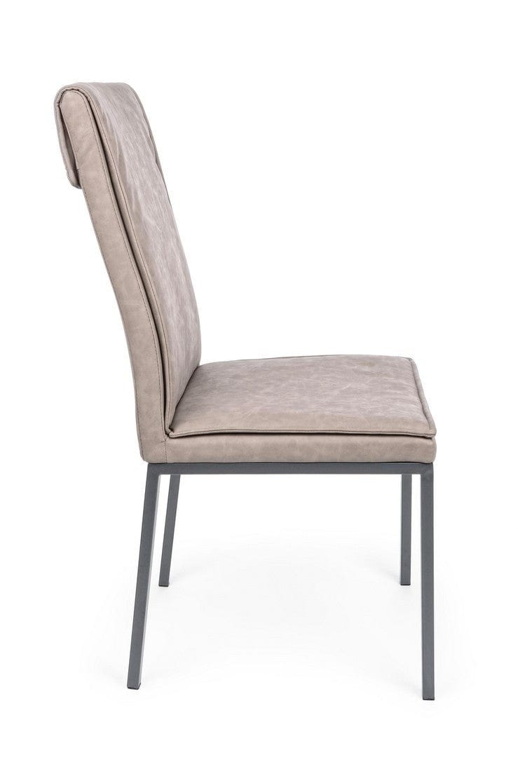 Set di 4 sedie da pranzo in ecopelle Sofie Cappuccino (6)