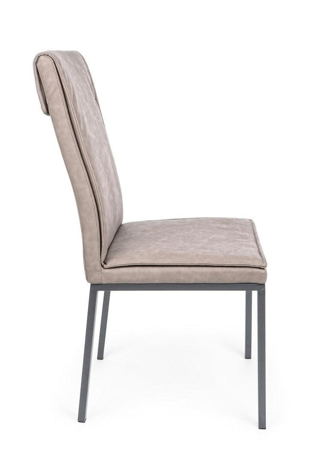 Set di 4 sedie da pranzo in ecopelle Sofie Cappuccino (6)