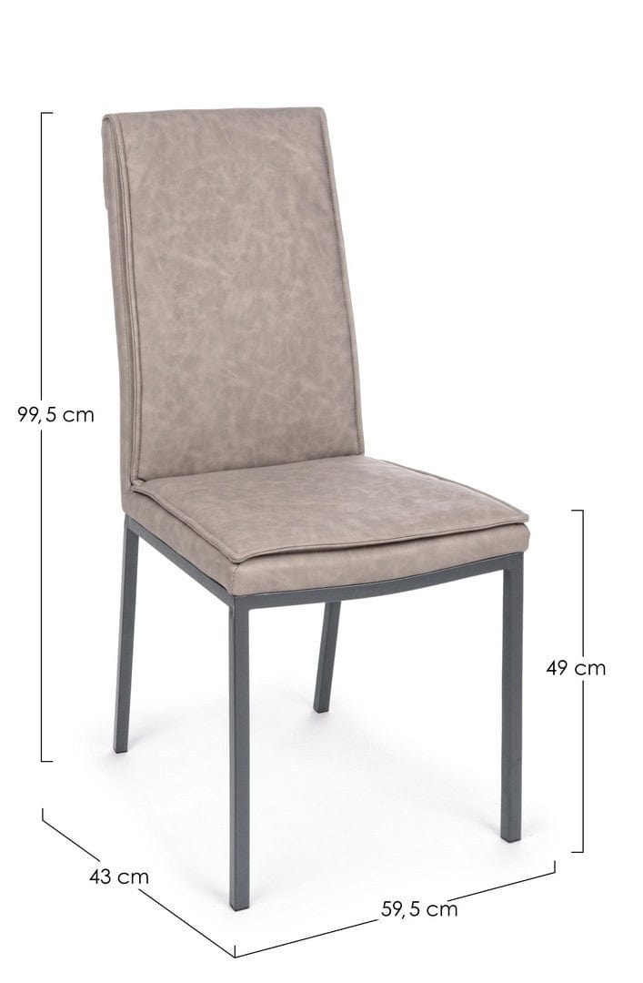 Set di 4 sedie da pranzo in ecopelle Sofie Cappuccino (10)