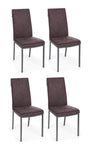 Set di 4 sedie da pranzo in ecopelle Sofie Marrone