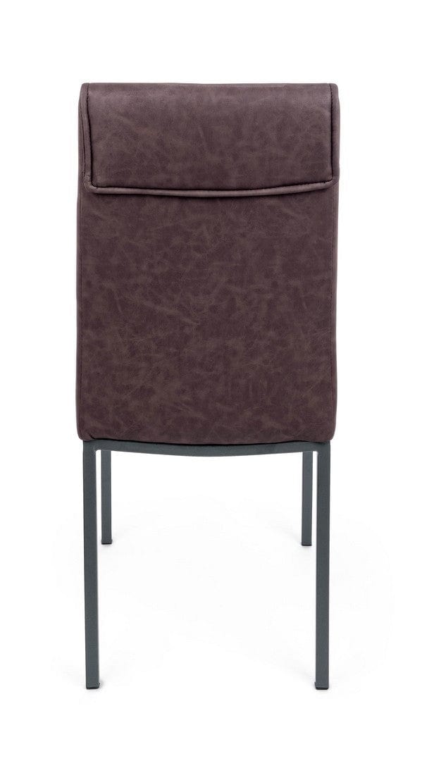 Set di 4 sedie da pranzo in ecopelle Sofie Marrone (4)