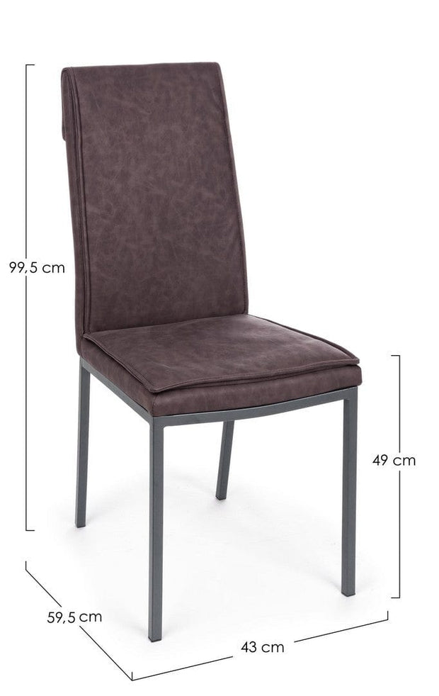 Set di 4 sedie da pranzo in ecopelle Sofie Marrone (8)