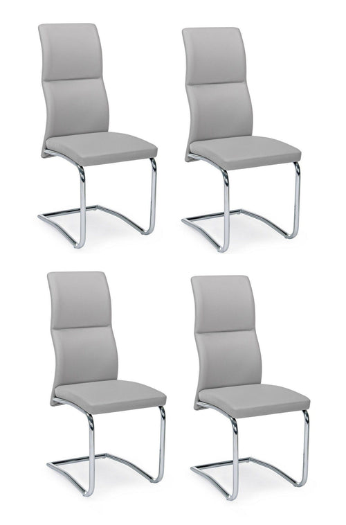 Set di 4 sedie da pranzo in ecopelle Thelma Grigio