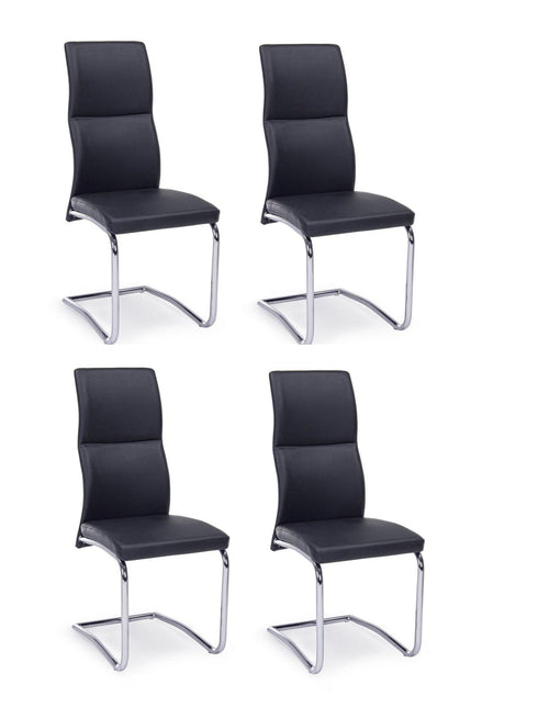 Set di 4 sedie da pranzo in ecopelle Thelma Nero