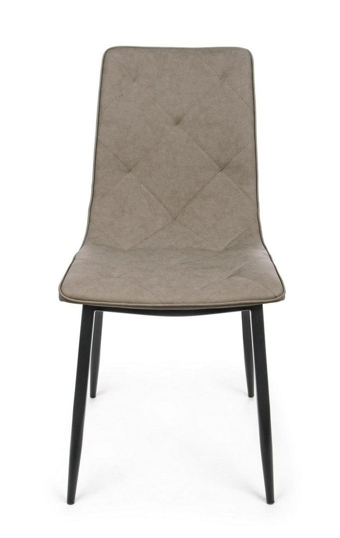 Set di 4 sedie da pranzo in ecopelle Victor Cappuccino (3)