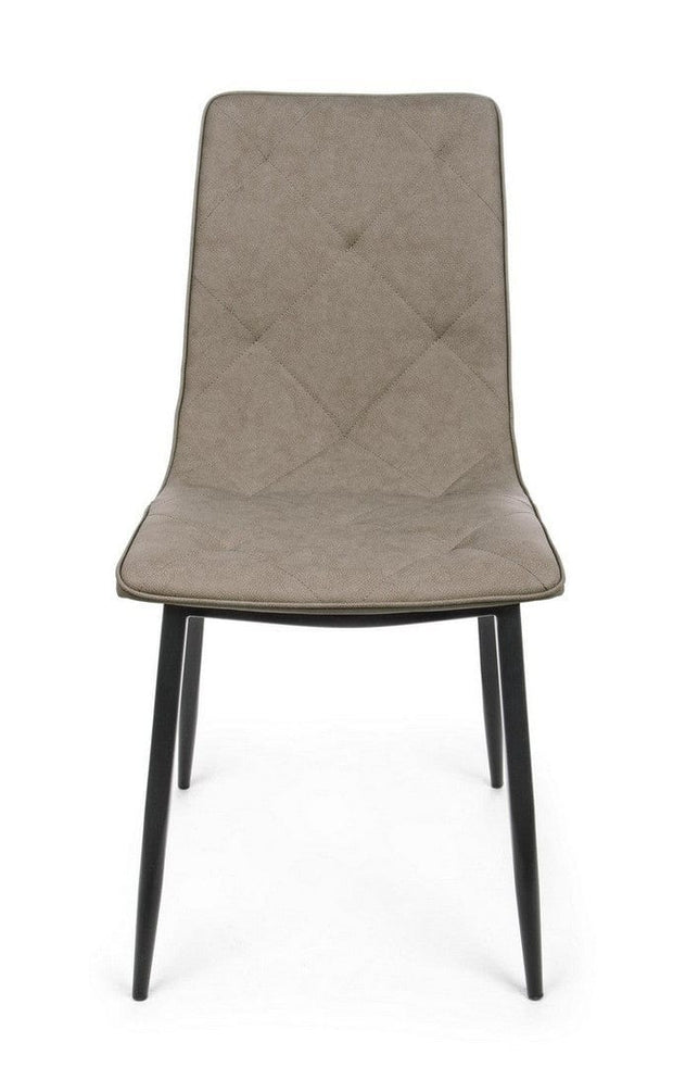 Set di 4 sedie da pranzo in ecopelle Victor Cappuccino (3)