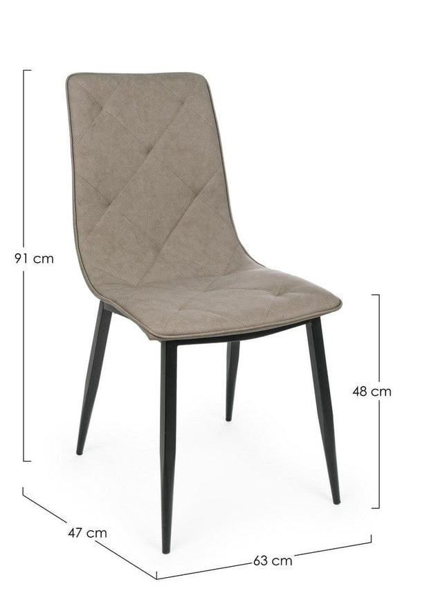 Set di 4 sedie da pranzo in ecopelle Victor Cappuccino (5)