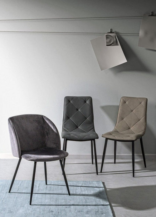 Set di 4 sedie da pranzo in ecopelle Victor Grigio (1)