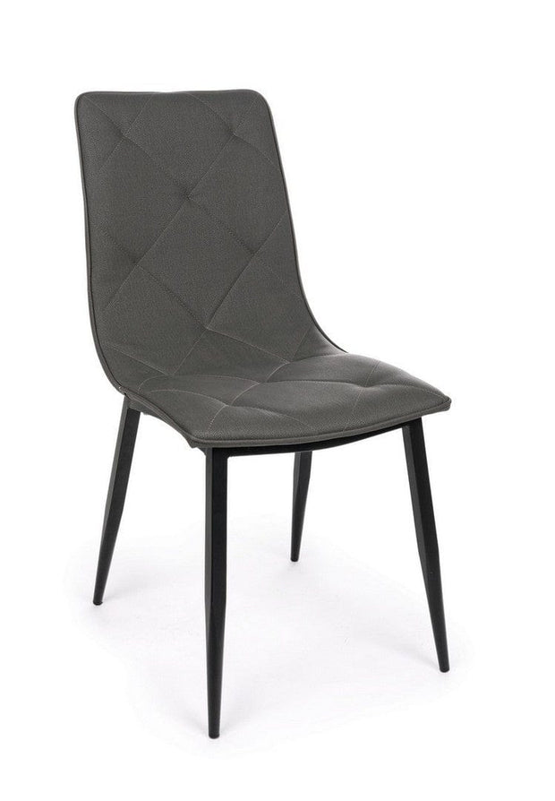 Set di 4 sedie da pranzo in ecopelle Victor Grigio (2)