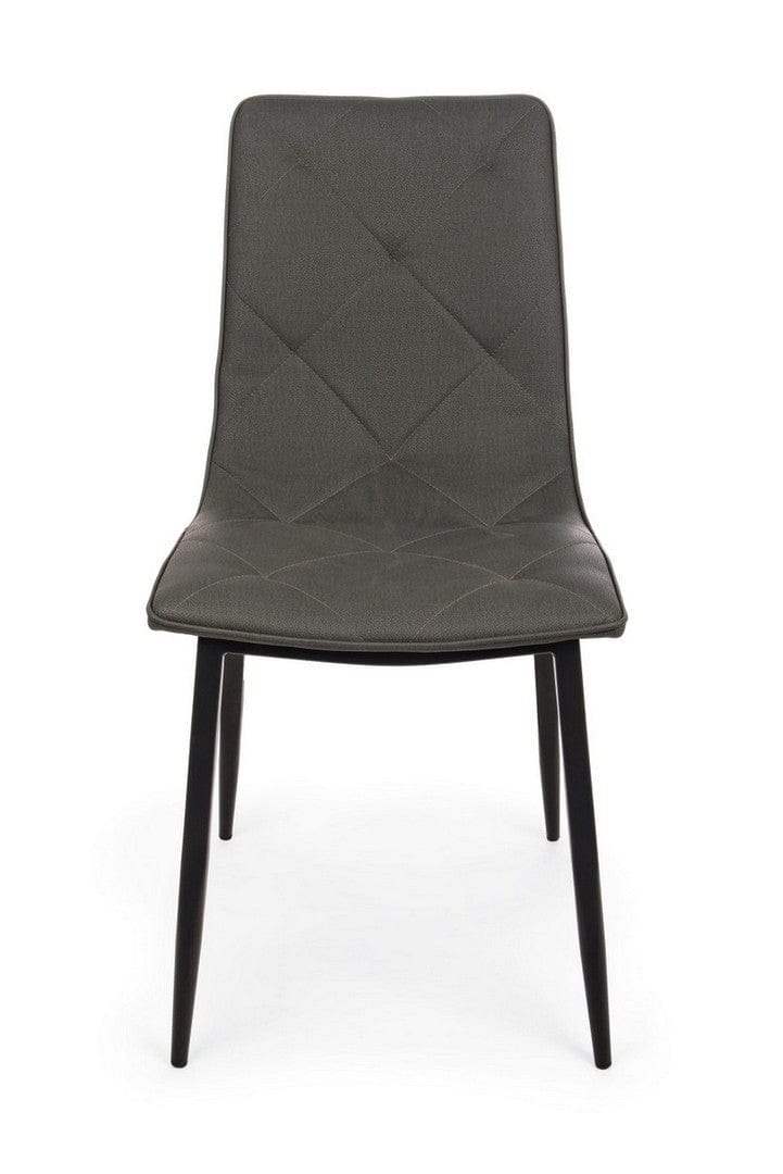 Set di 4 sedie da pranzo in ecopelle Victor Grigio (3)