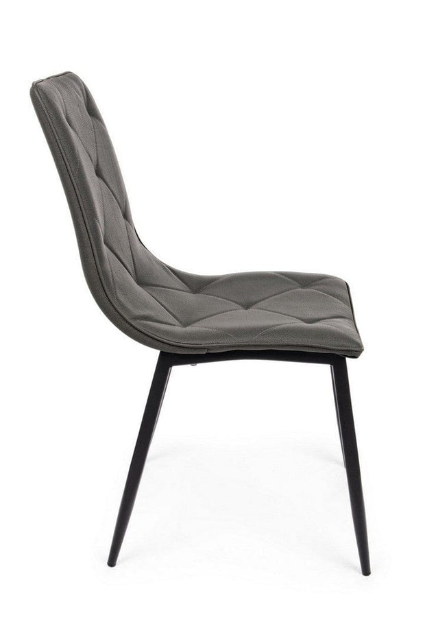 Set di 4 sedie da pranzo in ecopelle Victor Grigio (4)