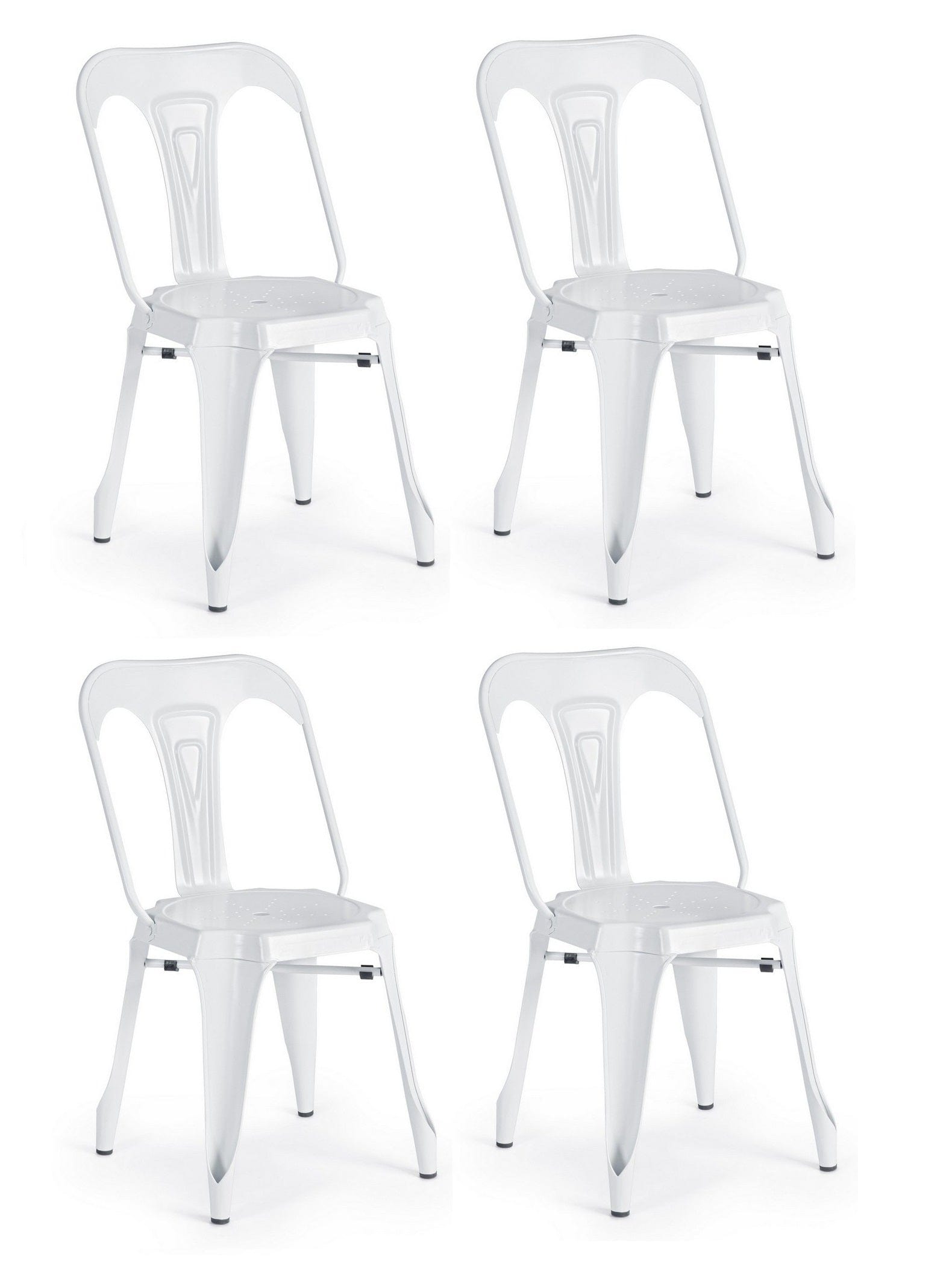 Set di 4 sedie da pranzo in metallo Minneapolis Bianco