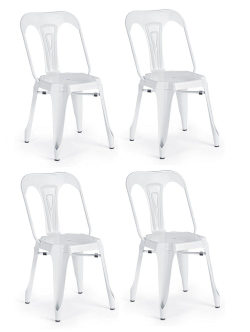 Set di 4 sedie da pranzo in metallo Minneapolis Bianco