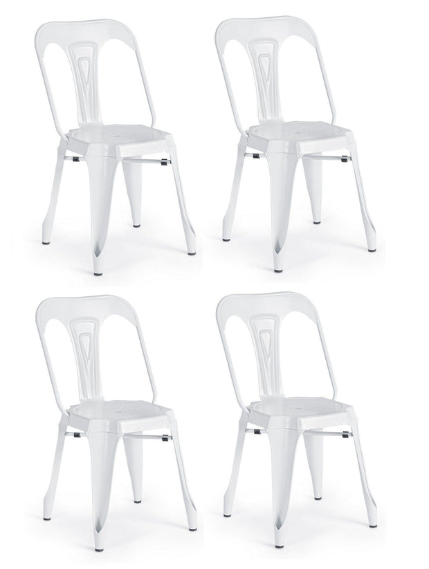 Set di 4 sedie da pranzo in metallo Minneapolis Bianco