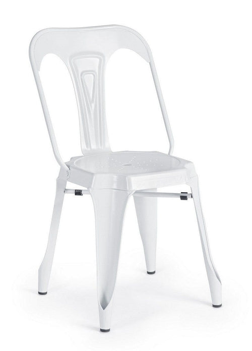 Set di 4 sedie da pranzo in metallo Minneapolis Bianco (1)