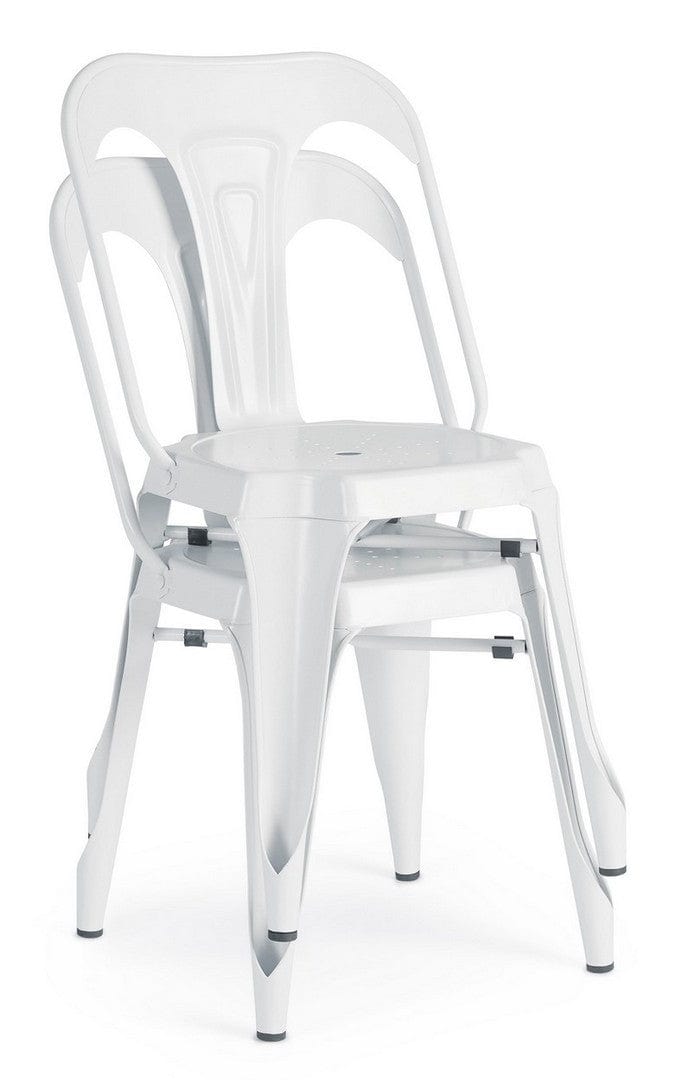 Set di 4 sedie da pranzo in metallo Minneapolis Bianco (5)