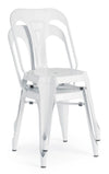 Set di 4 sedie da pranzo in metallo Minneapolis Bianco (5)