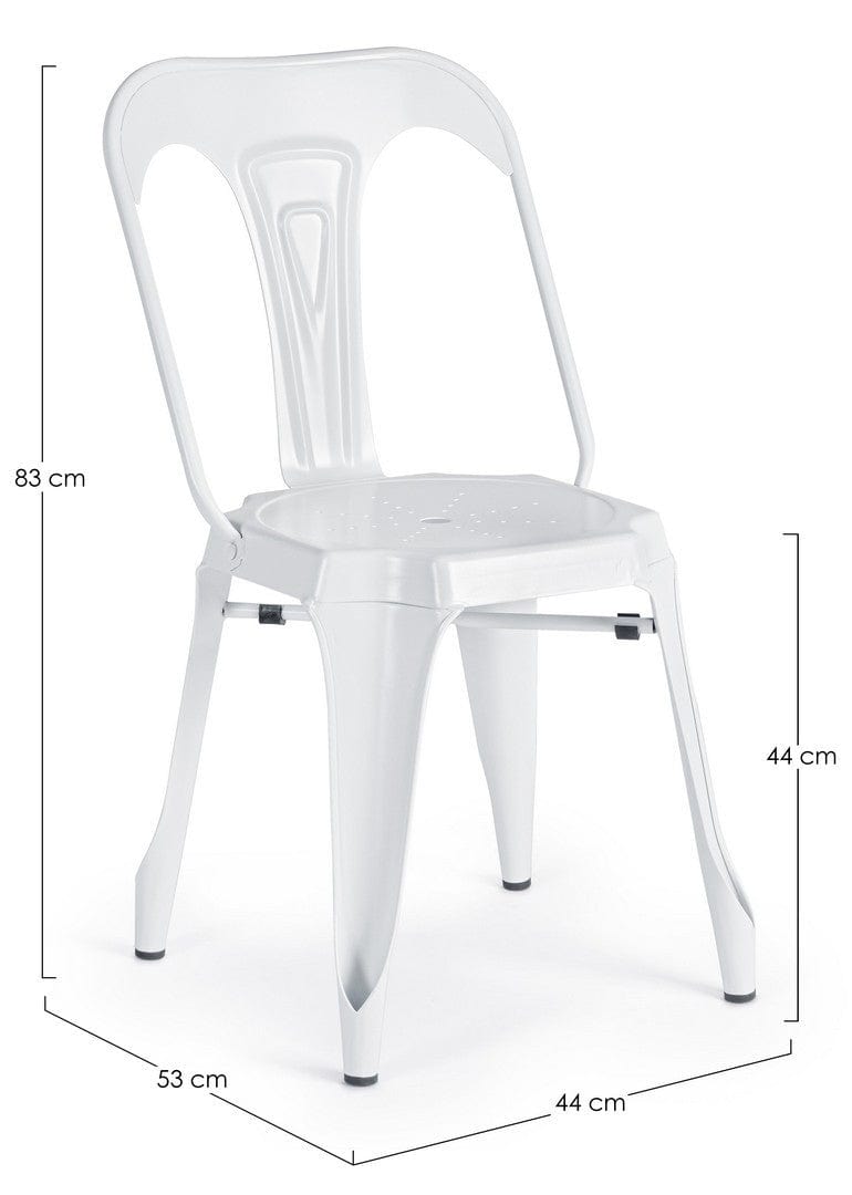Set di 4 sedie da pranzo in metallo Minneapolis Bianco (8)