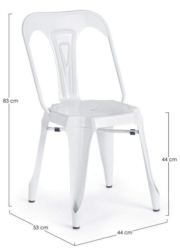 Set di 4 sedie da pranzo in metallo Minneapolis Bianco (8)