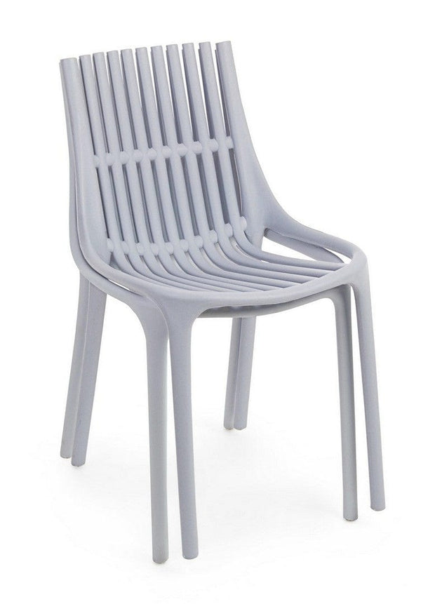 Set di 4 sedie da pranzo in plastica Cassandra Grigio (2)