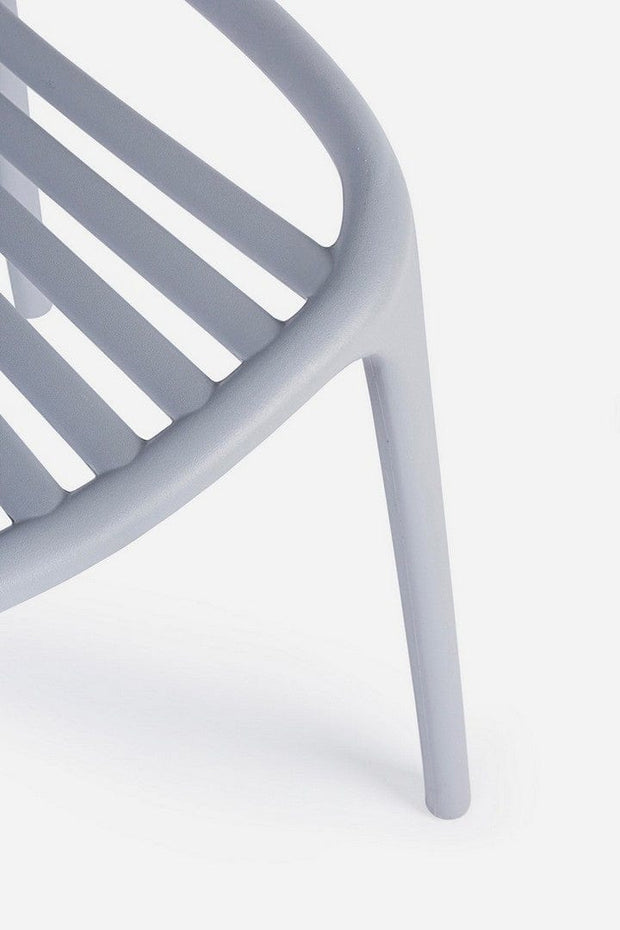 Set di 4 sedie da pranzo in plastica Cassandra Grigio (4)