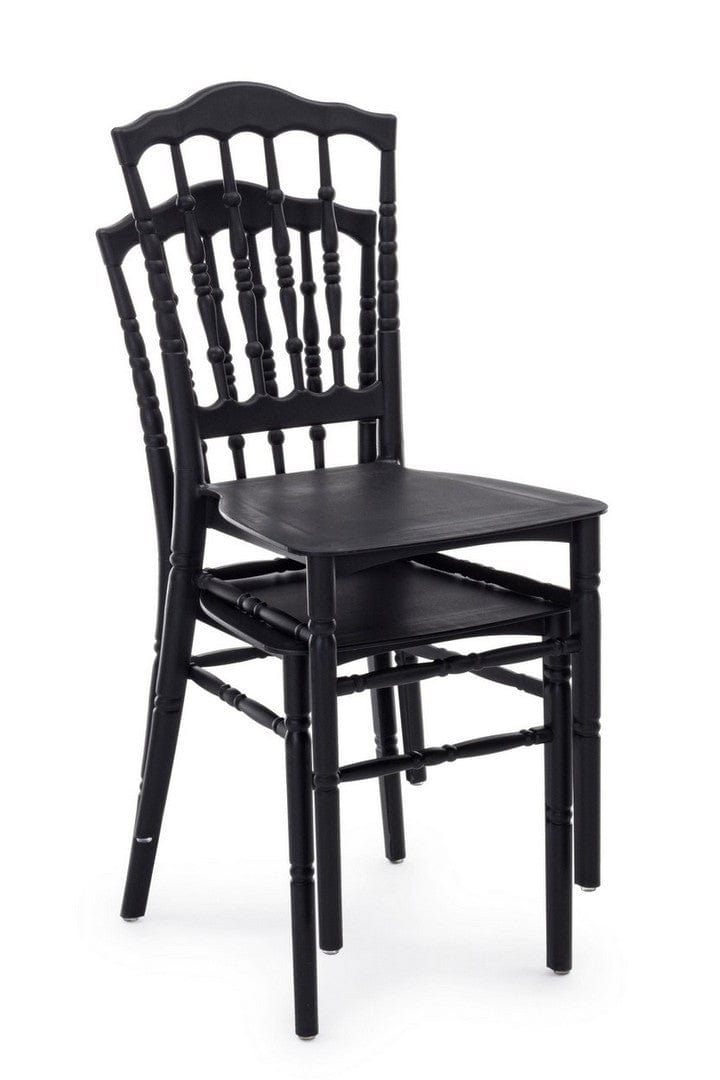 Set di 4 sedie da pranzo in plastica Copper Nero (5)